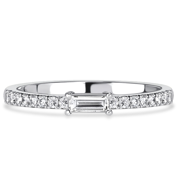 

Italo East West White Sapphire Baguette Cut Half Eternity Band