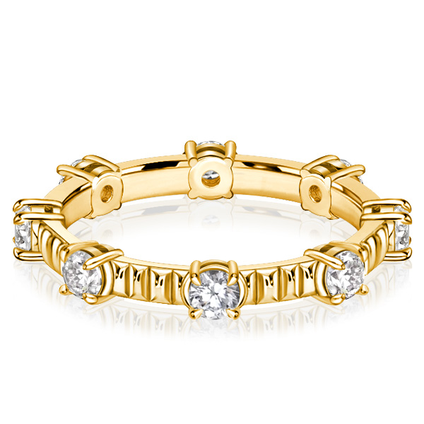 

Italo Golden Round Cut Eternity Band For Women Eternity Rings, White
