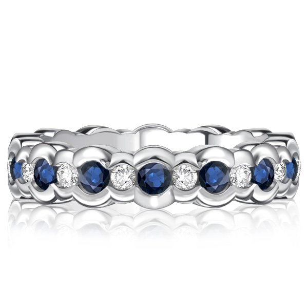 

Italo Channel Set White & Blue Sapphire Eternity Band For Women