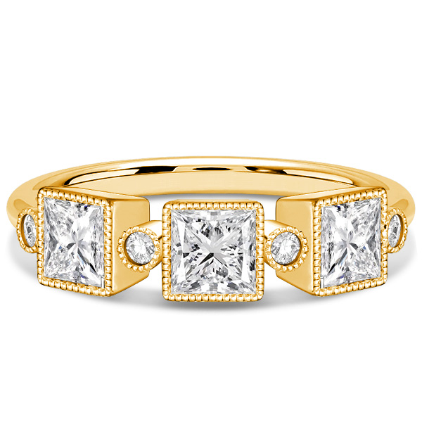 

Italo Milgrain Bezel Princess Cut Half Eternity Band Anniversarys, White