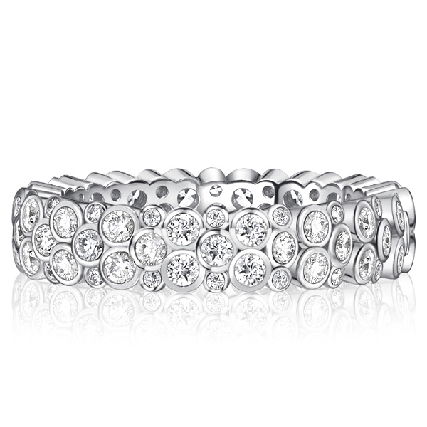 

Italo Serpent scale Unique Round Cut Eternity Band For Women, White