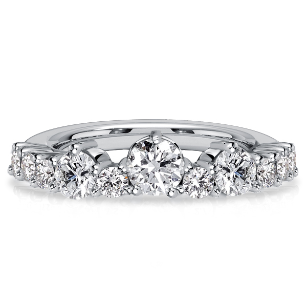 

Italo Crown Round Cut Half Eternity Band For Women, White