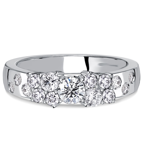 

Italo Cluster Design Round Cut White Sapphire Wedding Band Anniversary Rings