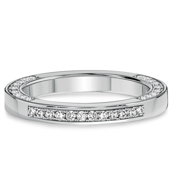 

Italo Paved Round Cut Eternity Band For Women Pave Ring Band, White