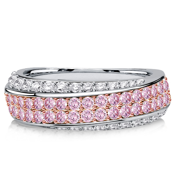 

Italo Two Tone Micro Pave White & Pink Sapphire Band Ring