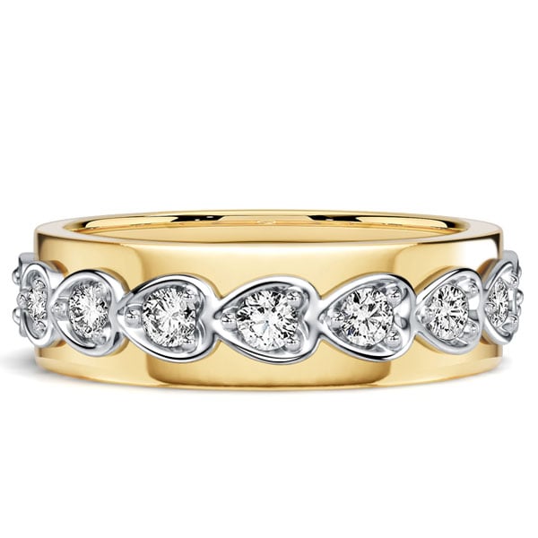 

Italo Two Tone East West Round Cut Eternity Wedding Band For Women, White