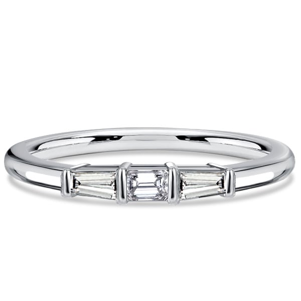 

Italo Three Stone Baguette Wedding Band For Women Matching Wedding Bands, White