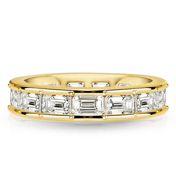 

Italo Golden Channel Set Baguette Cut Eternity Wedding Band For Women, White