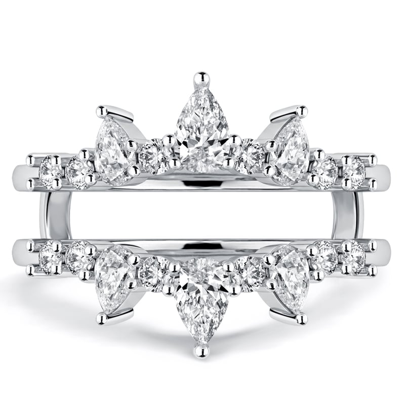 Обручальное кольцо Italo Crown с грушевидными и круглыми элементами, для женщин.