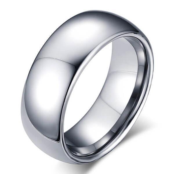 

Italo Classic Titanium Steel Men's Wedding Band, White