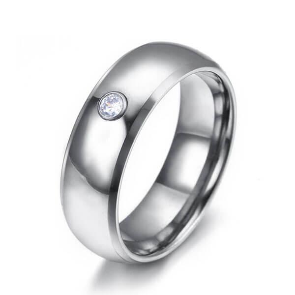 

Classical Titanium Steel Men's Wedding Band, White