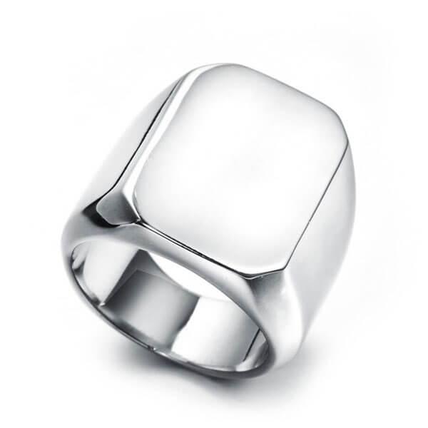 

Italo Geometrical Titanium Steel Men's Wedding Band, White