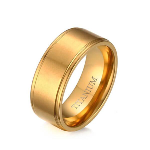 

Italo Classic Titanium Steel Men's Wedding Band, White