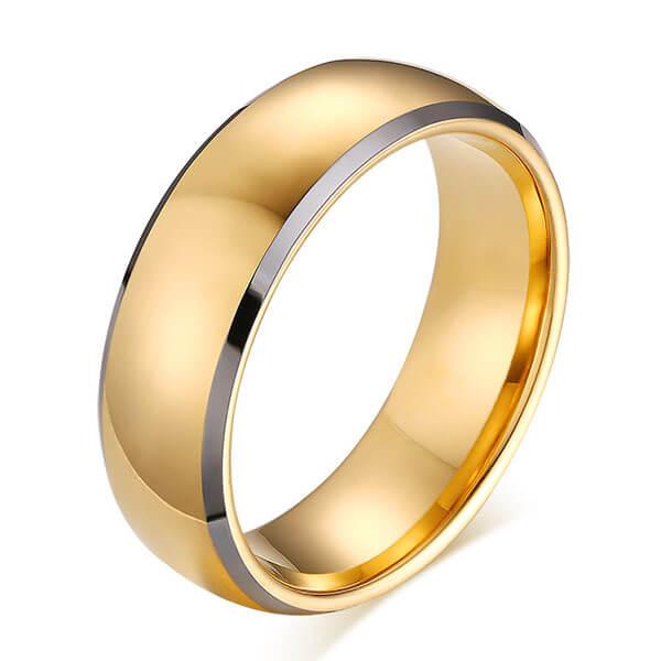 

Italo Classic Two Tone Design Tungsten Steel Men's Wedding Band, White