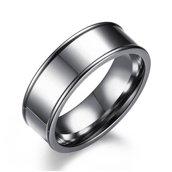 

Italo Simple Concave Design Titanium Steel Men's Wedding Band, White