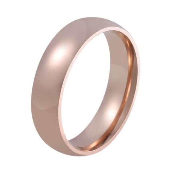 

Italo Rose Gold Classic Glaze Titanium Steel Men's Wedding Band, White
