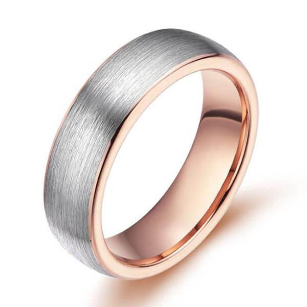 

Two Tone Titanium Steel Men's Wedding Band, White