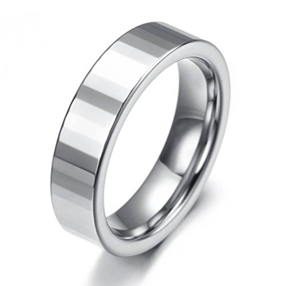 

Classic Titanium Steel Men's Wedding Band, White