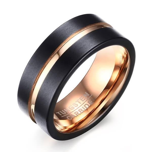 

Concave Design Two Tone Titanium Steel Men's Wedding Band, White