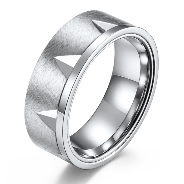 

Italo Retro Sanding Titanium Steel Men's Wedding Band, White