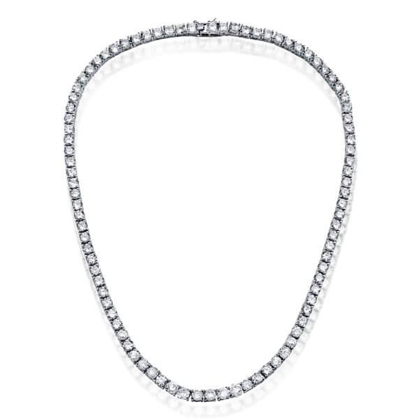 

4.5 MM Round Cut Tennis Necklace For Women In Sterling Silver, White