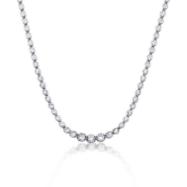 

Italo Milgrain Created White Sapphire Tennis Necklace