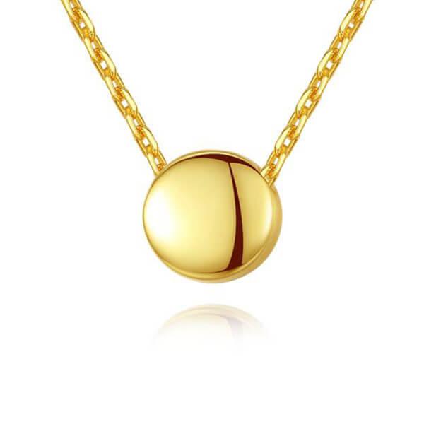 

Italo Round Beans Yellow Gold Necklace, White