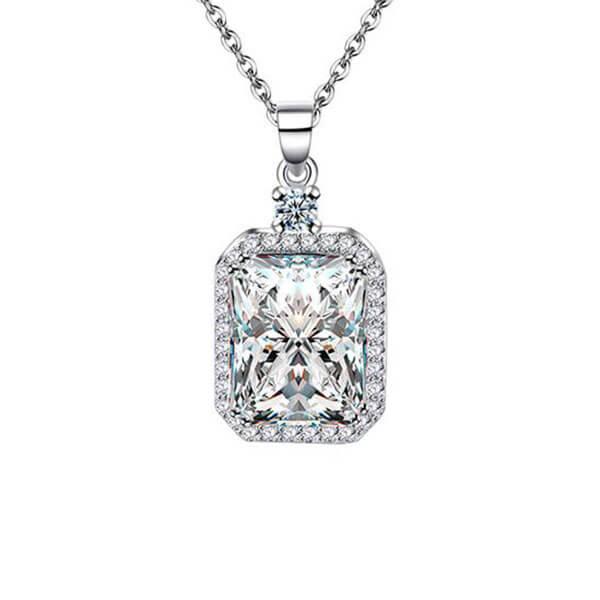 

Classic Halo Created White Sapphire Pendant Necklace
