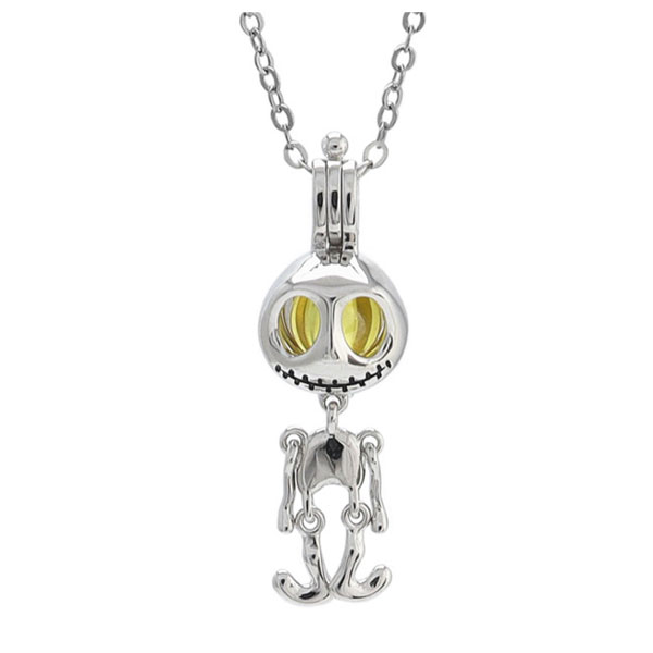

Removable Cage Halloween Pendant Necklace, White