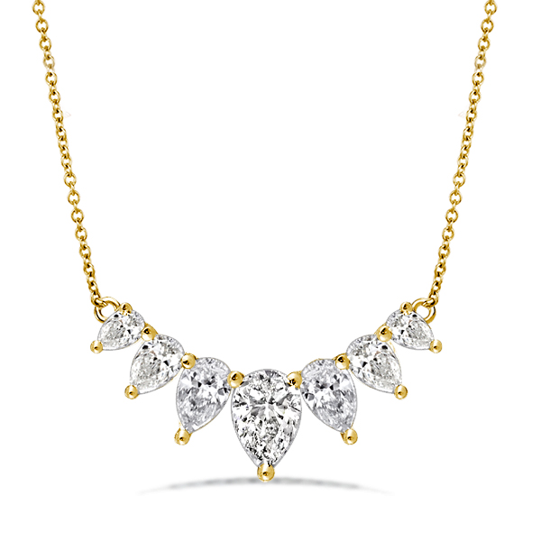 

Italo Golden Pear Cut White Sapphire Pendant Necklace