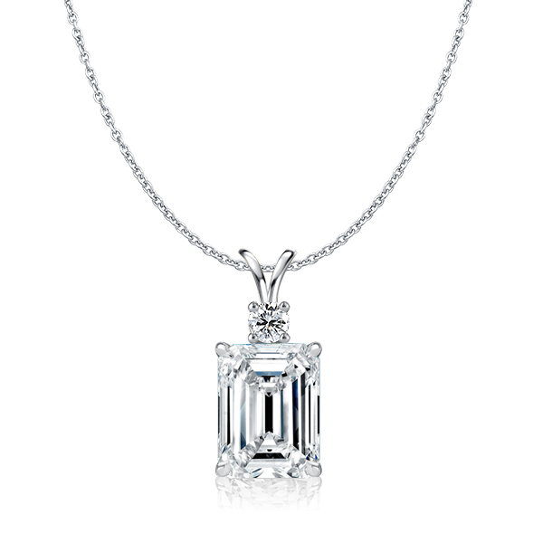 

Italo Emerald Cut Necklace For Women Pendant Necklace, White
