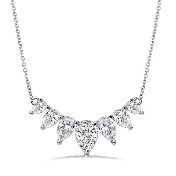 

Pear Cut Created White Sapphire Pendant Necklace For Women