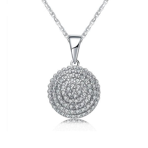 

Italo Micro-pave Created White Sapphire Pendant Necklace
