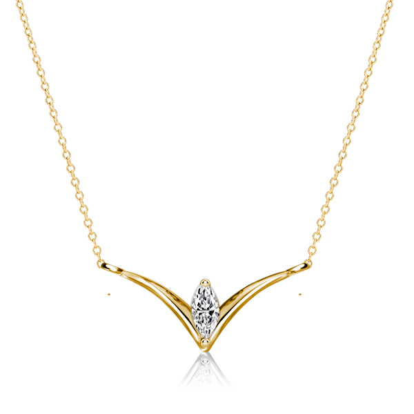 

Italo Marquise V Necklace In Sterling Silver, White