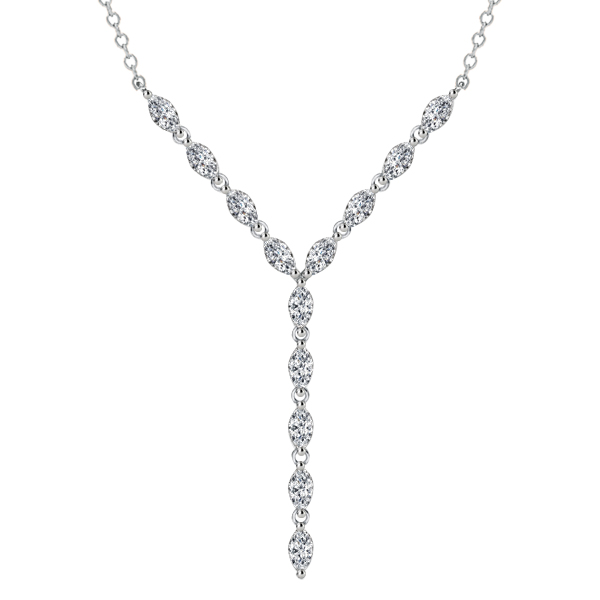 

Italo Marquise Cut Lariat Necklace Pendant Necklace For Women, White