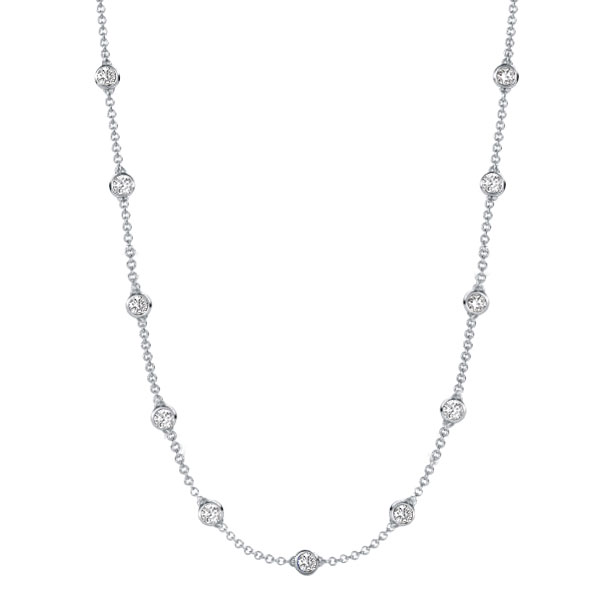 

Italo White Sapphire Necklace Bezel Set Tennis Necklace