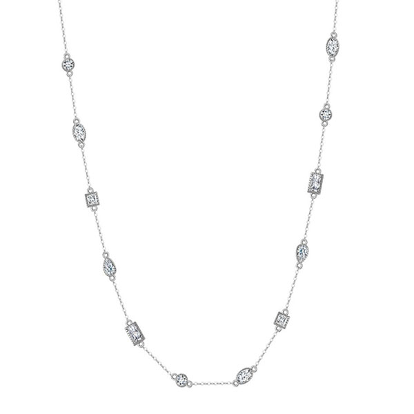 

Italo Bezel Tennis Necklace Multi Cut White Sapphire Necklace
