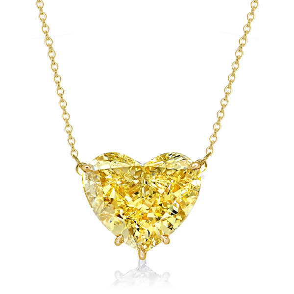 

Italo Golden Heart Cut Yellow Topaz Necklace For Women, White