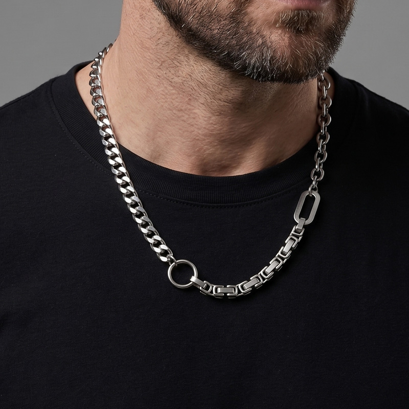 Paperclip Chain Necklace Titanium Chain Necklace For Men | Italo