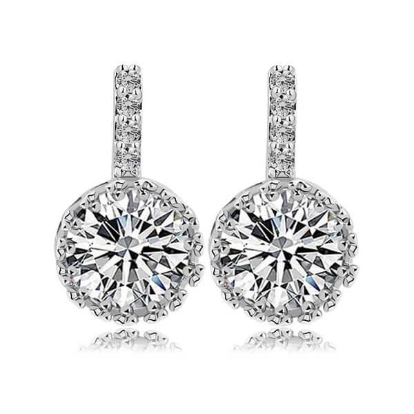 

Italo Luxury Halo Created White Sapphire Drop Earrings