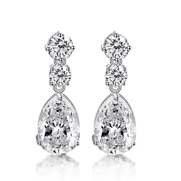 

Italo Pear Created White Sapphire Drop Earrings