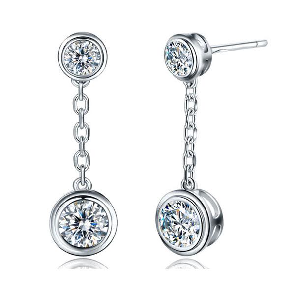 

Italo Bezel Created White Sapphire Drop Earrings