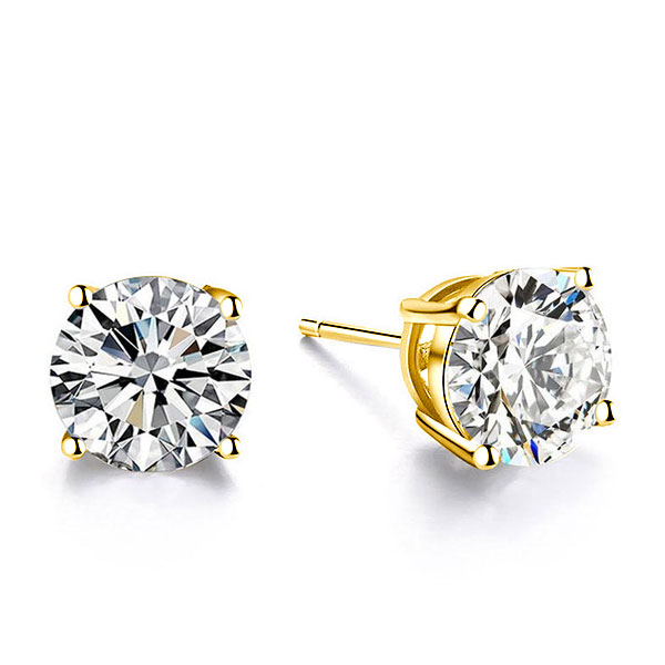 

Classic 4 Prong Sapphire Stud Earrings, White