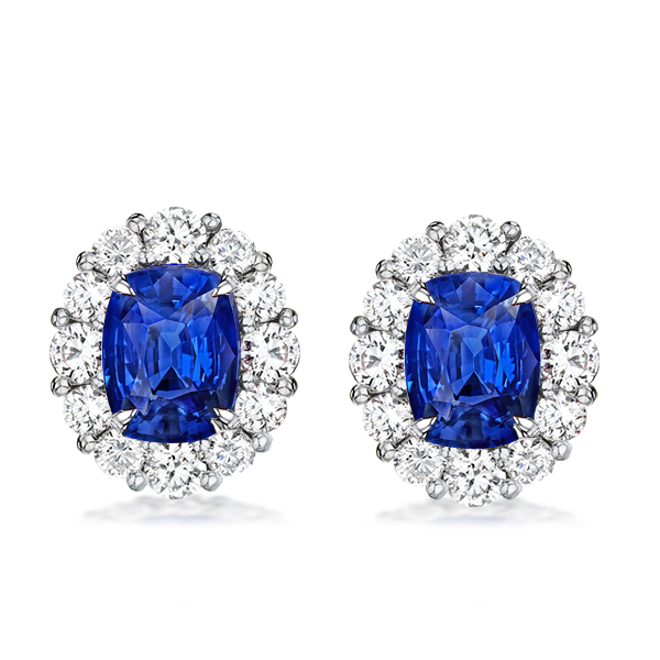 

Halo Cushion Created Sapphire Stud Earrings, White