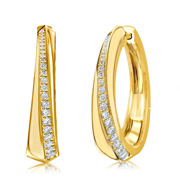 

Round Cut Created White Sapphire Twist Hoop Earrings For Women