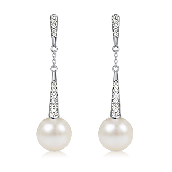 

Italo Sterling Silver Pearl Drop Earrings For Women, White