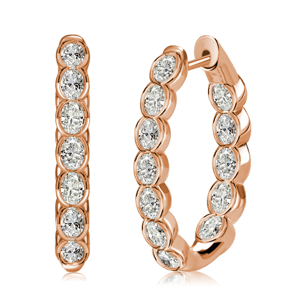 

Italo In Out White Oval Hoop Earrings For Women Sliver Earrings