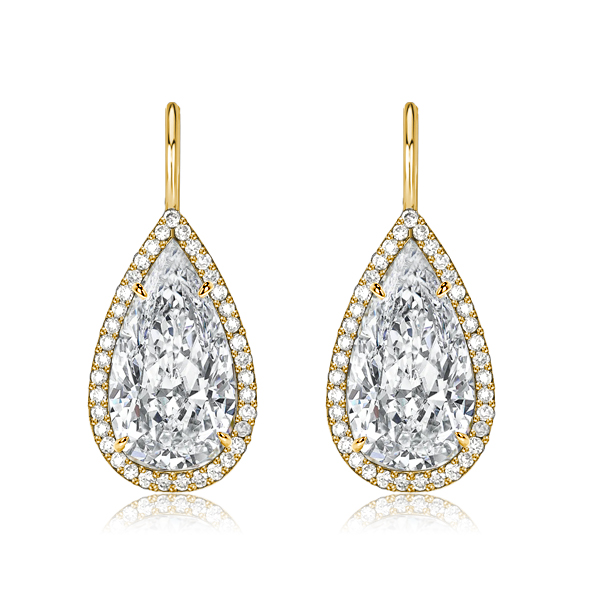 

Italo White Pear Cut Drop Earrings For Women Sliver Earrings