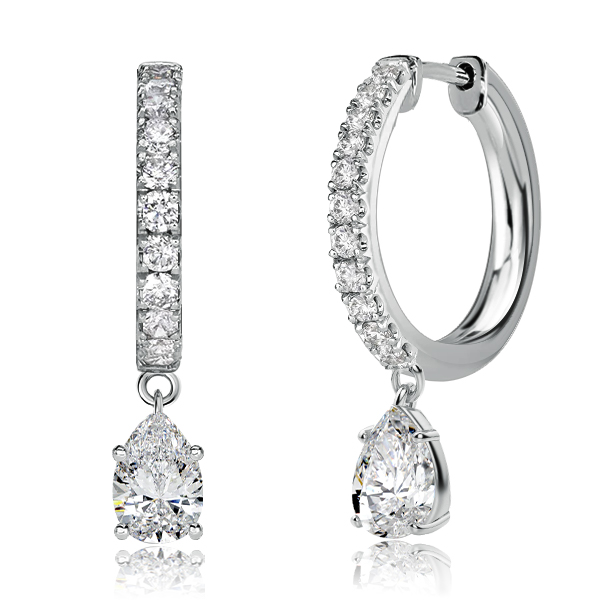 

Italo Pear Cut White Hoop Earrings Drop Earrings For Women