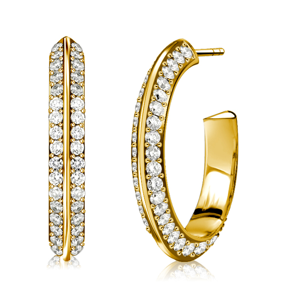

Italo Knife Edge Hoop Earrings In Sterling Silver, White